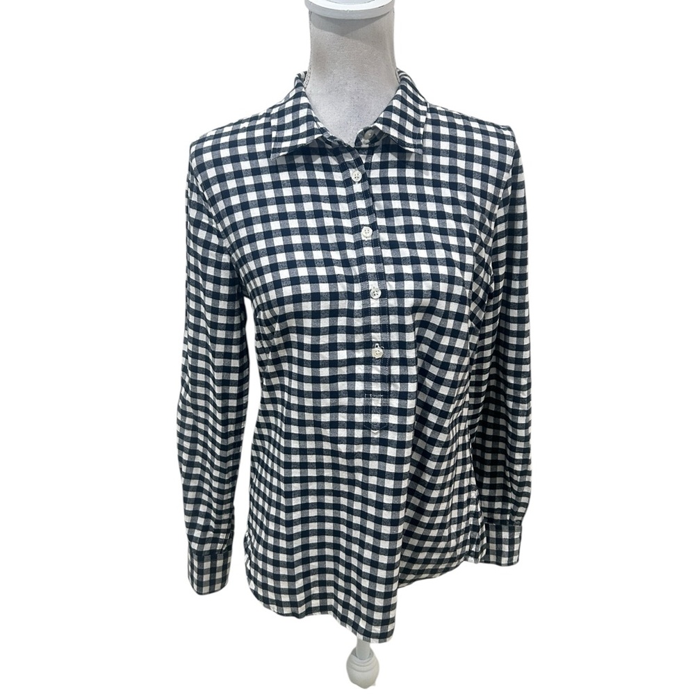 Vineyard Vines black & White gingham Plaid Button Down cotton flannel Shirt 8